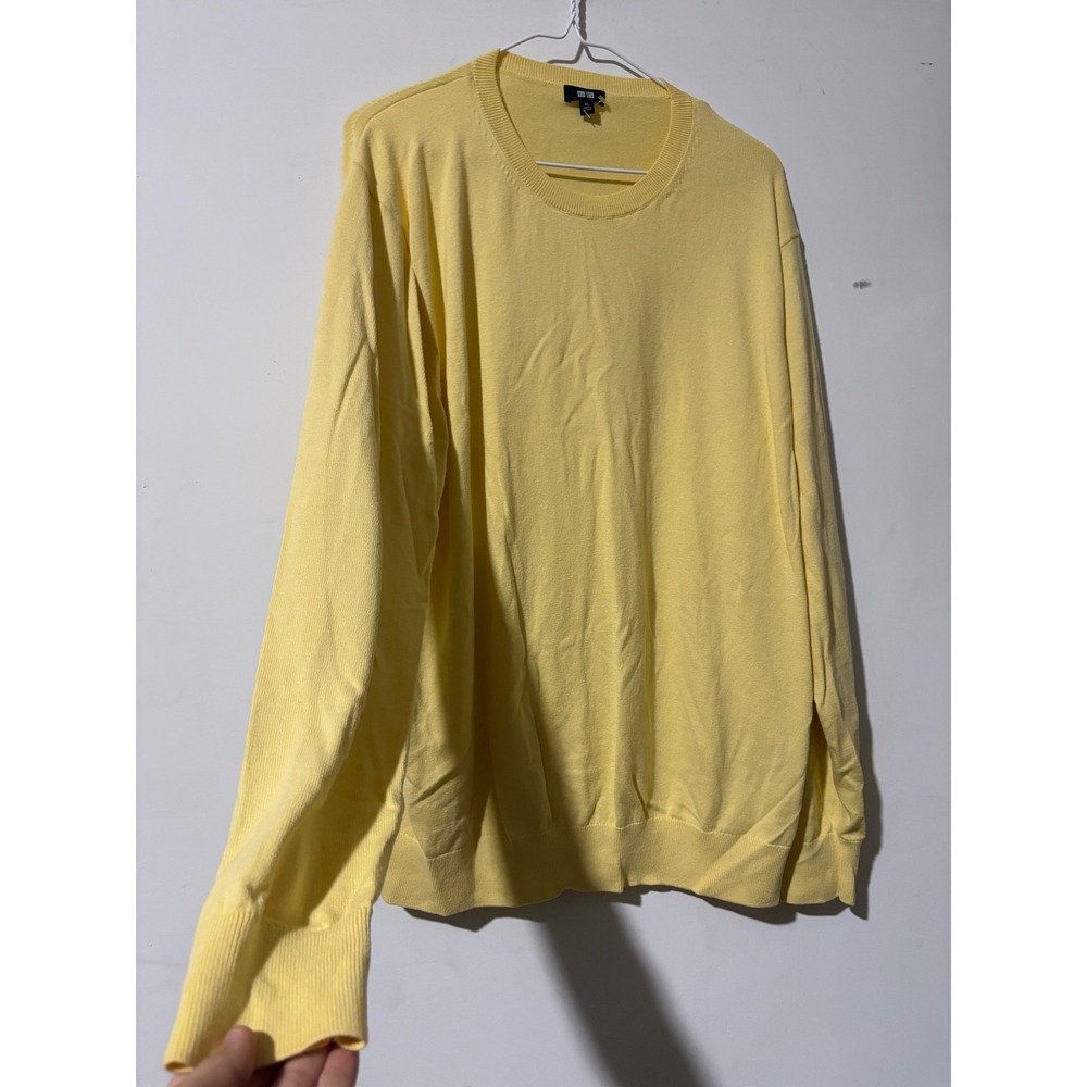 Uniqlo Mens Yellow Crew Neck Cotton Knit Sweater XL 351-445578 - Picture 3 of 6